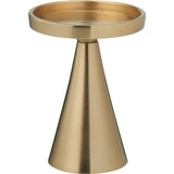 Gold Metal Candle Holder for Pillar Candles | Modern Brass Effect Candlestick Candle Holder - Tophatter Daily Deals