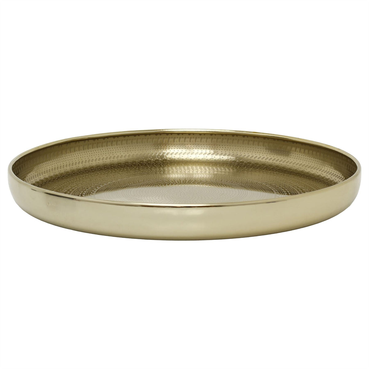 Gold Decorative Tray, 33 cm Round Coffee Table Tray with Mandala Design Tray - Tophatter Daily Deals