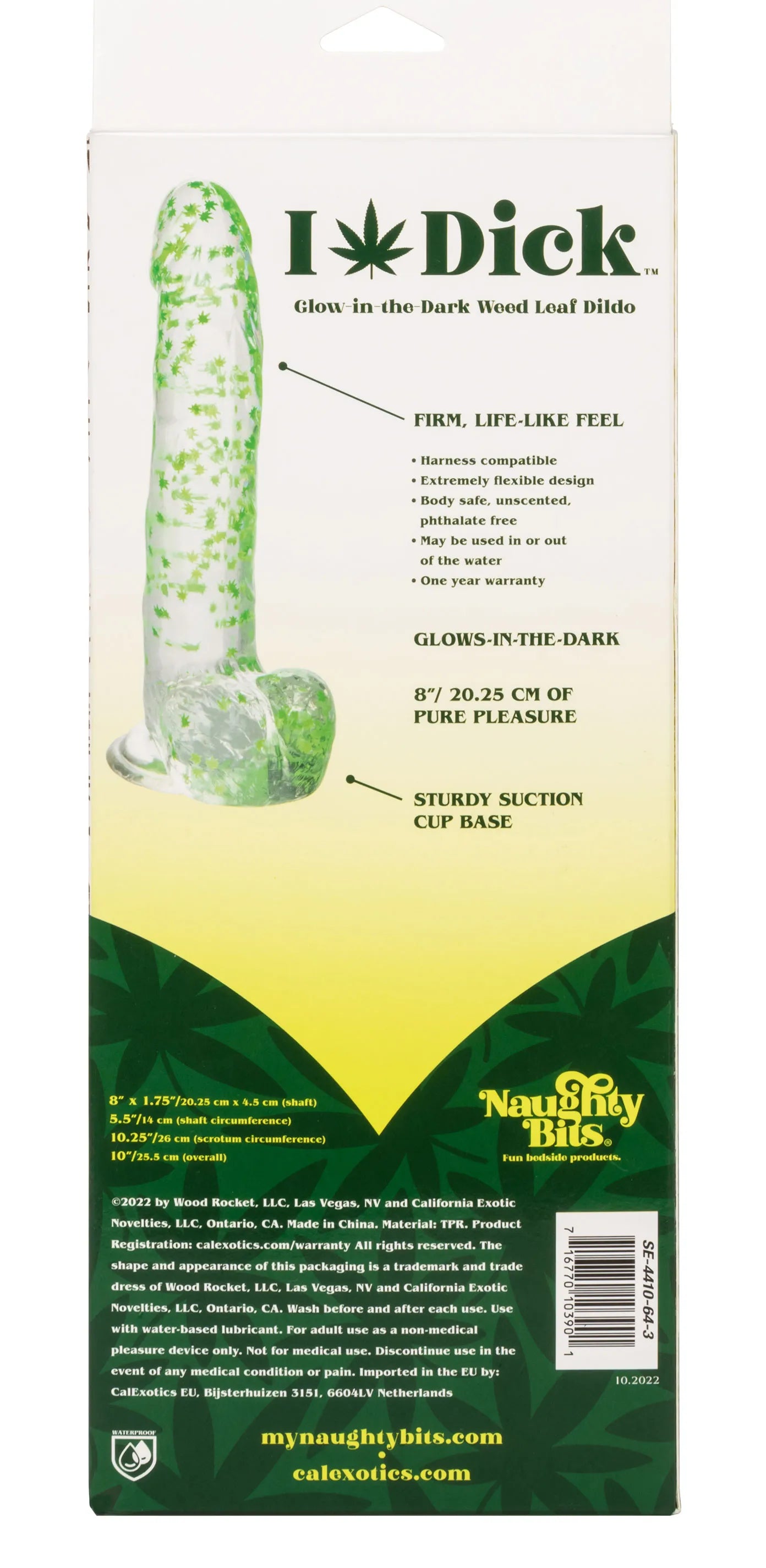 Naughty Bits I Leaf Dick – Glow-in-the-Dark 8 Inch Dildo > Dildos > Realistic Dildos - Tophatter Daily Deals