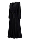 Pleated Surplice Tie Waist Maxi Dress Casual Dresses - Tophatter Daily Deals