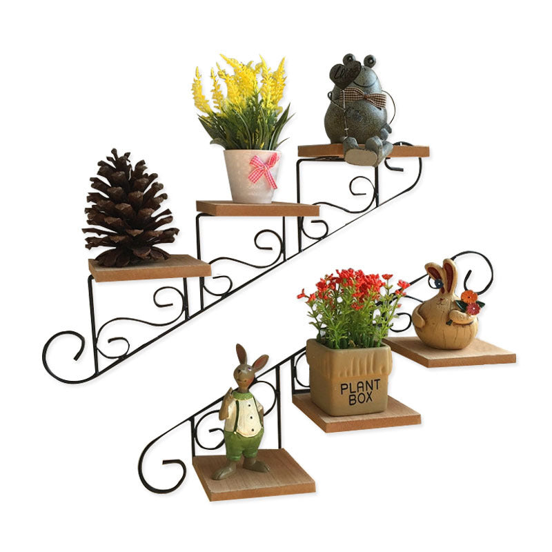 Wrought Iron Wall Shelf - Rustic Cafe Decor Hanging Display Wall Shelves & Storage - Tophatter Daily Deals