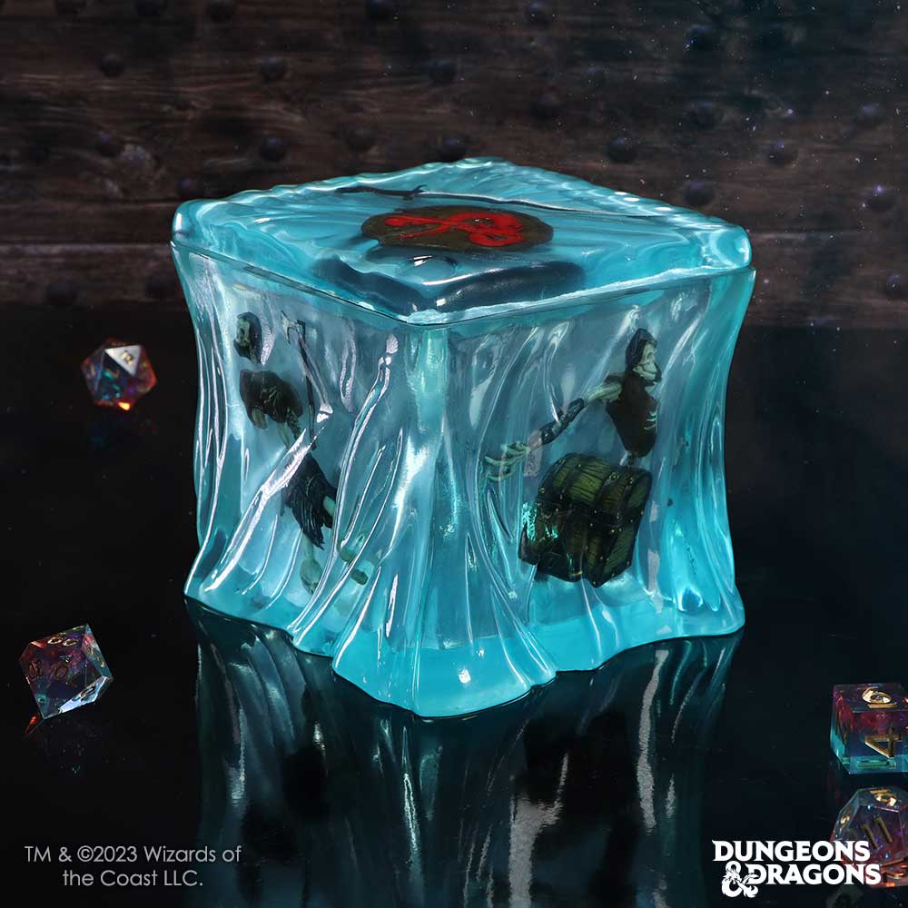Dungeons & Dragons - Gelatinous Cube Dice Box Dice Set - Tophatter Daily Deals