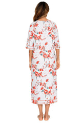 Printed Slit Night Dress with Pockets Sleep Dresses - Tophatter Daily Deals