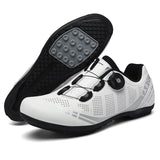 Breathable Cycling Shoes For Men Outdoor Sports Bike Sneakers Women Bicycle Shoes Road Cleats Sneakers Zapatillas Ciclismo Rubber models White 0 - Tophatter Daily Deals