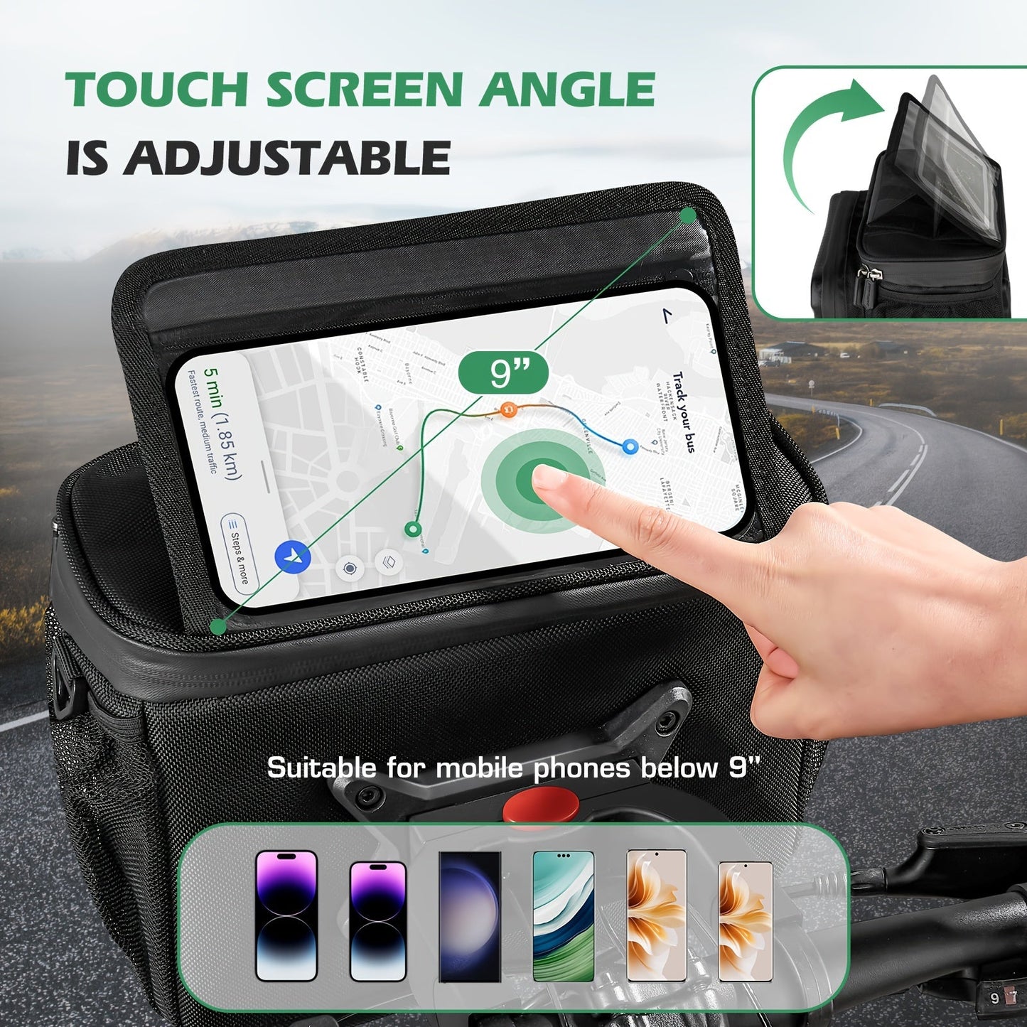 Bicycle Handlebar Bag with Phone Case Mount Sports & Fitness > Bikes & Accessories > Bicycle Bags - Tophatter Daily Deals