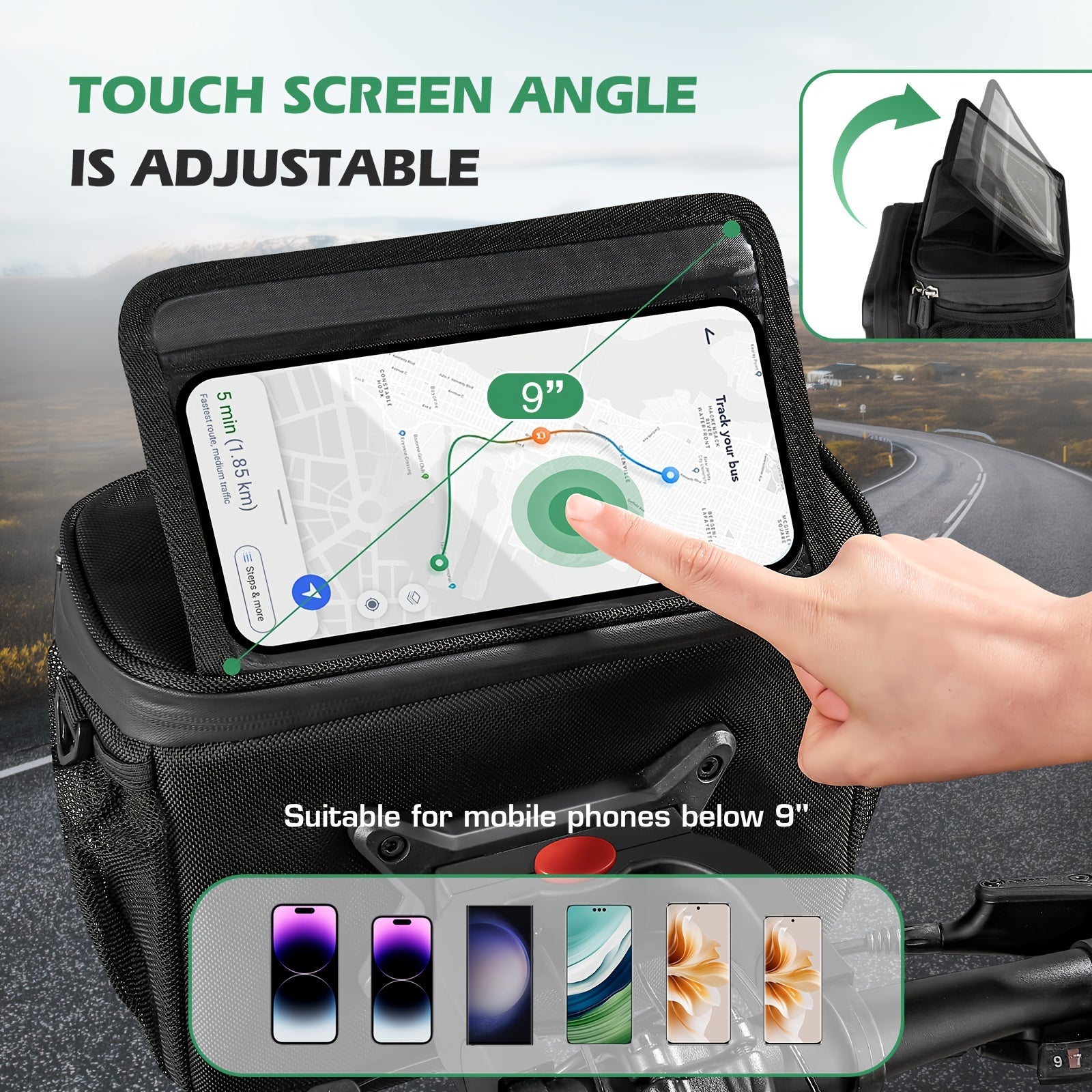 Bicycle Handlebar Bag with Phone Case Mount Sports & Fitness > Bikes & Accessories > Bicycle Bags - Tophatter Daily Deals