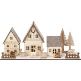 Christmas Scene Light-Up Houses | LED Wooden Winter Houses Ornament - 40cm Ornament - Tophatter Daily Deals