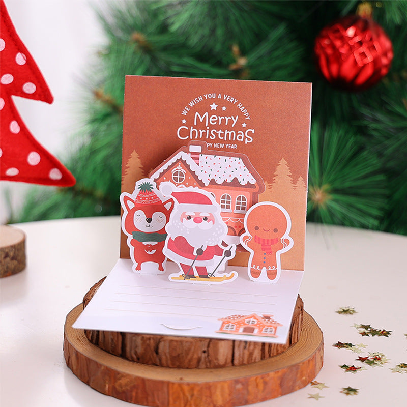 3D Christmas Stereoscopic Greeting Cards Thanksgiving Day Blessing Model H006 0 - Tophatter Daily Deals