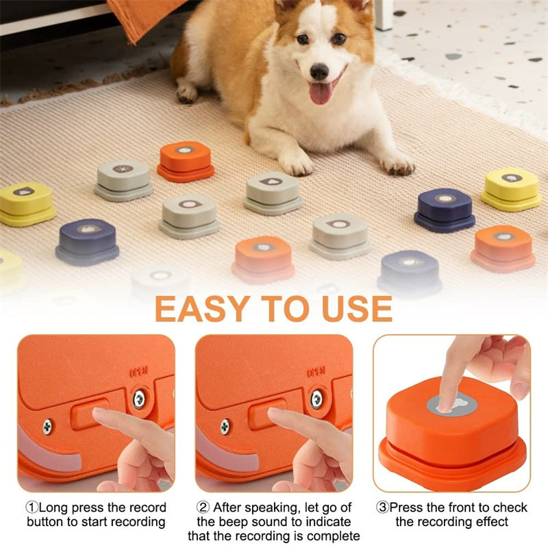 4 Colors Pet Communication Button One-click Prevent Physical Inactivity Recordable Dog Talking Button Toy Cat Toy Pet Products 0 - Tophatter Daily Deals