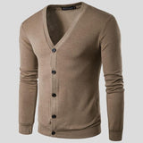 Soft Men's Sweater Jacket - V Neck Button Up, Cotton Blend Coffee 3D Changing Face Moving Picture Frame - Tophatter Daily Deals