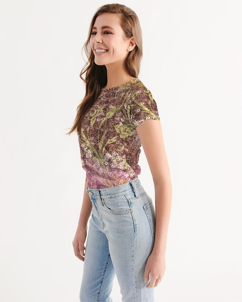 BEAUTIFUL PURPLE GITTER DESIGN CREATED BY FLIPSTYLEZ Women's All-Over Print Tee All-Over Print Tees & Tops - Tophatter Daily Deals