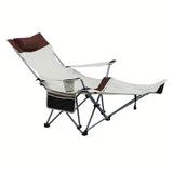 Iron Beach Chair Folding Outdoor Recliner Outdoor Chairs - Tophatter Daily Deals