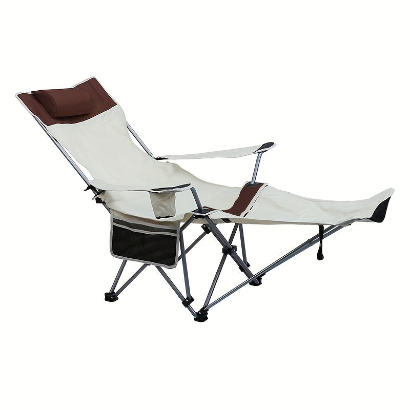 Iron Beach Chair Folding Outdoor Recliner Outdoor Chairs - Tophatter Daily Deals