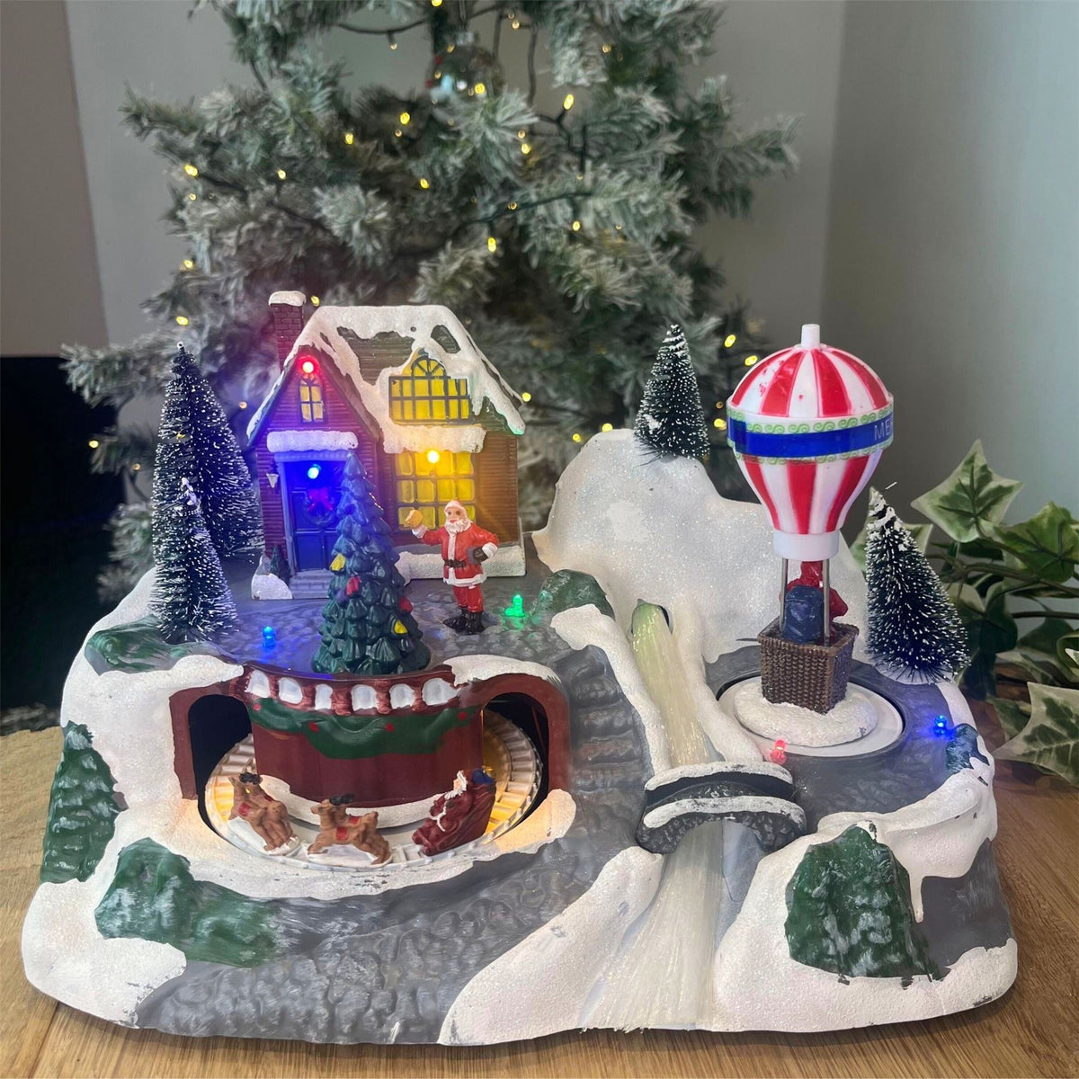Light-up Christmas Village Scene | Illuminated LED Ornament with Movement Ornament - Tophatter Daily Deals
