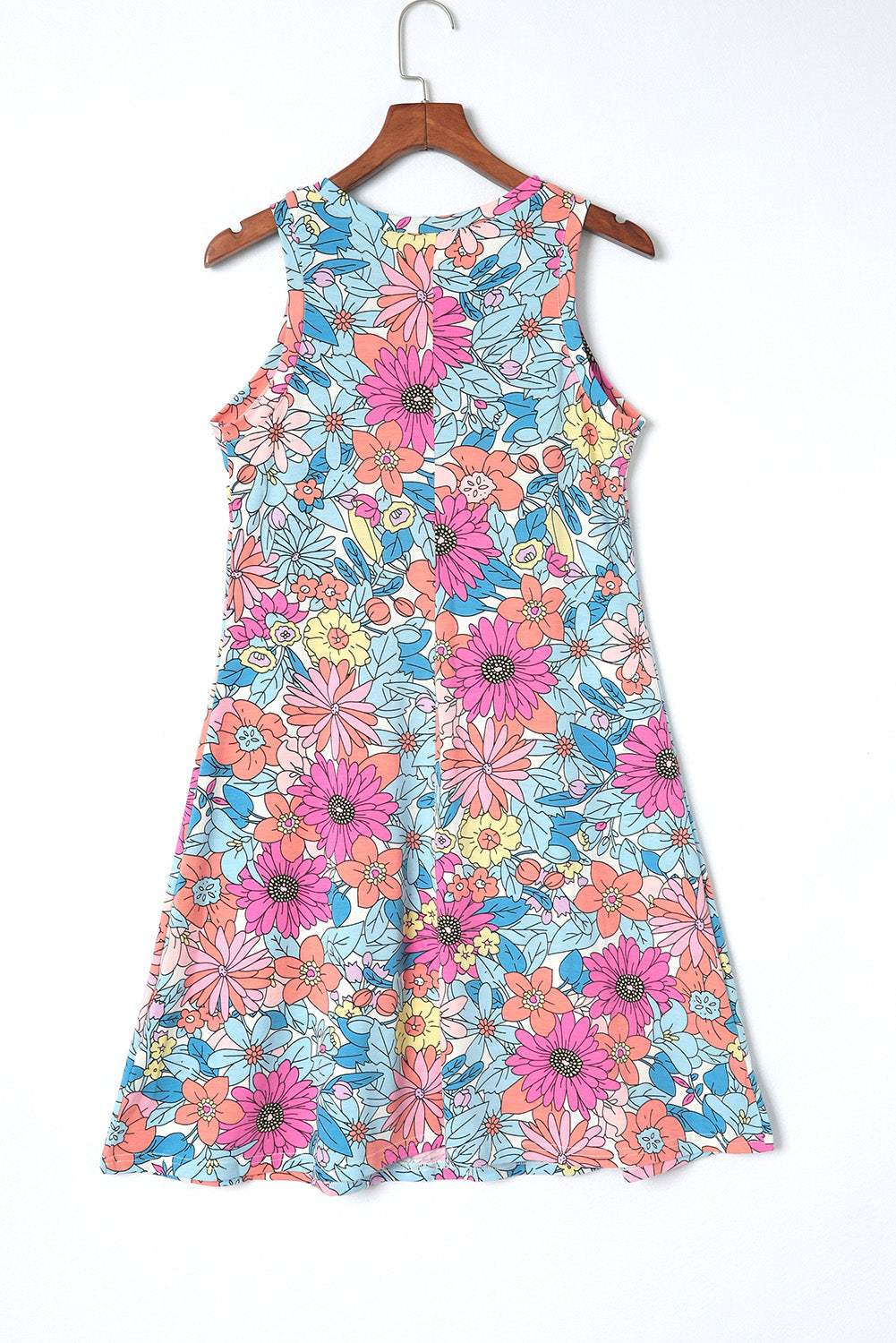 Floral Round Neck Sleeveless Dress Casual Dresses - Tophatter Daily Deals