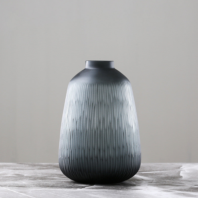 Black Small Mouth Glass Vase Home CQA56192 0 - Tophatter Daily Deals
