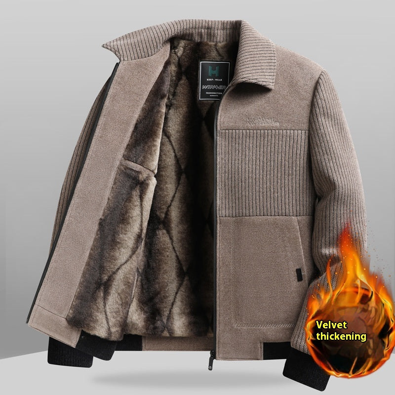 Insulating Refined Men's Padded Coat - Straight Velvet 3D Changing Face Moving Picture Frame - Tophatter Daily Deals
