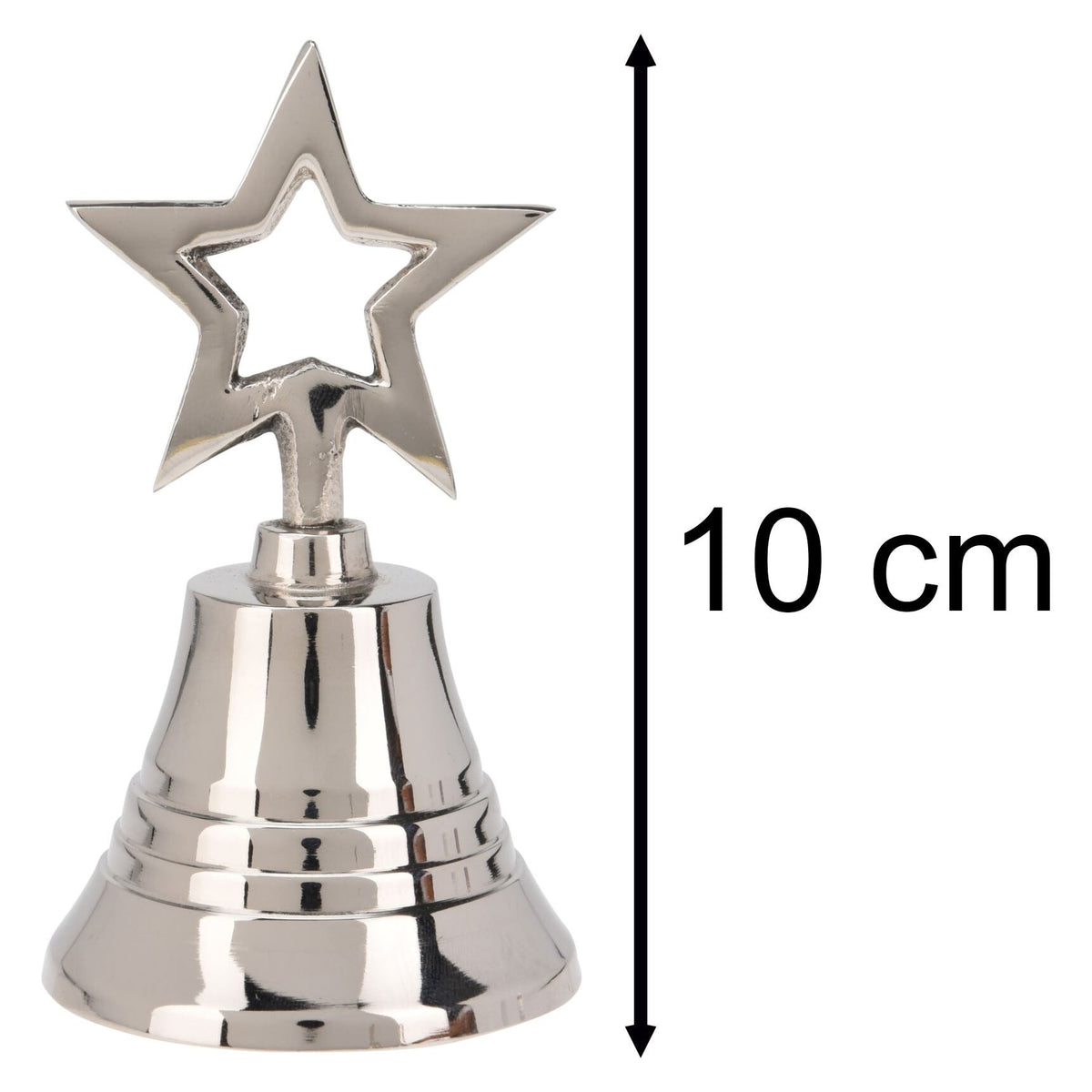 Mini Silver Nickel Christmas Bell | Small Hand Bell Dinner & Service Bell - 10cm Bell - Tophatter Daily Deals