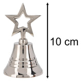 Mini Silver Nickel Christmas Bell | Small Hand Bell Dinner & Service Bell - 10cm Bell - Tophatter Daily Deals