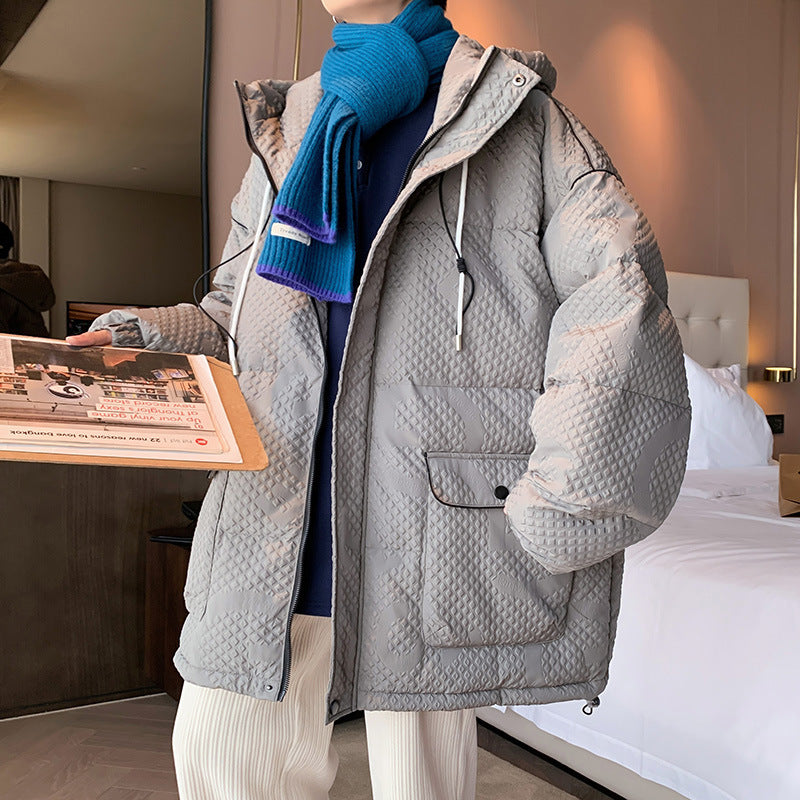 Insulating Mens Down Jacket - Boxy Relaxed Fit, Winter 7701 Gray 3D Changing Face Moving Picture Frame - Tophatter Daily Deals