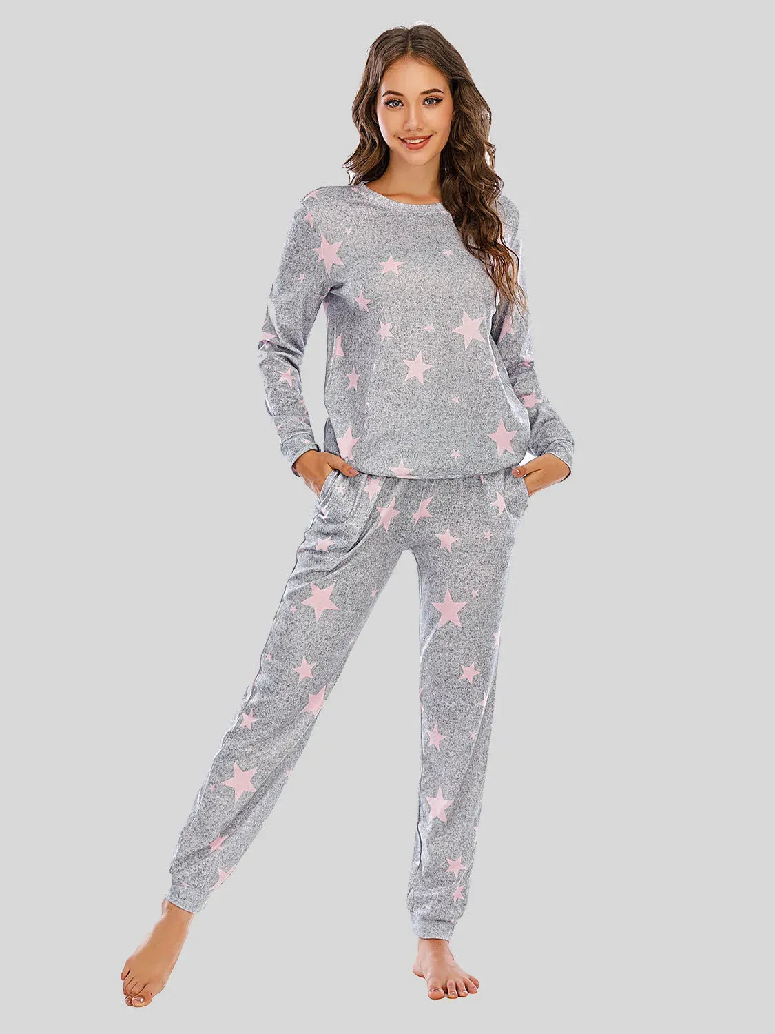 Star Top and Pants Lounge Set Dusty Pink Loungewear Sets Apparel & Accessories Fast Shipping Free Shipping H#Y Lingerie Sleepwear Loungewear Loungewear Sets New Deals Sexy sexy lingerie Ship From Overseas Ship from USA USA USA STOCK - Tophatter Daily Deals And Savings