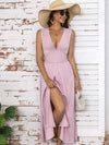 Full Size Slit V-Neck Sleeveless Midi Dress Casual Dresses - Tophatter Daily Deals