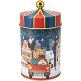 Round Christmas Storage Tin | Festive Carousel Cookie Biscuit Tin - 18cm Tin - Tophatter Daily Deals