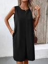 Ivy Lane Pocketed Round Neck Sleeveless Mini Dress Casual Dresses - Tophatter Daily Deals