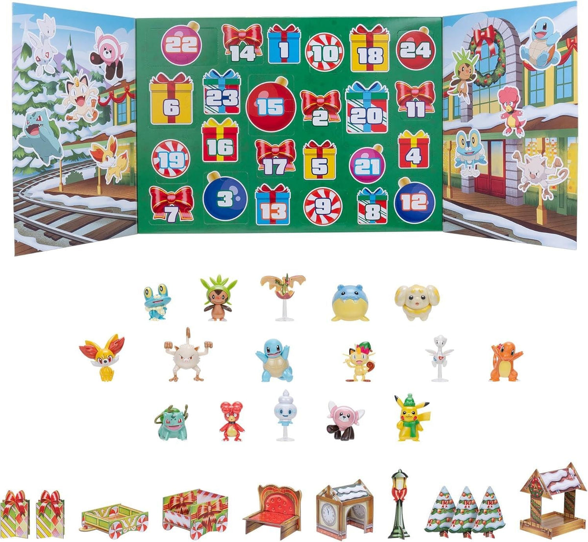 Pokemon Christmas Advent Calendar | Kids Pokemon Calendar Figures & Accessories Advent Calendar - Tophatter Daily Deals