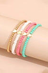 Pink Valentine Heart Beaded Layered Bracelet Bracelets - Tophatter Daily Deals