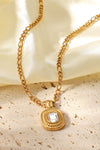 18K Gold Plated Inlaid Rhinestone Pendant Necklace Necklaces - Tophatter Daily Deals