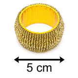 Set Of 4 Deluxe Gold Napkin Rings | Christmas Napkin Holder | Chic Beaded Glass Serviette Rings Table Napkin Holder Napkin Rings - Tophatter Daily Deals
