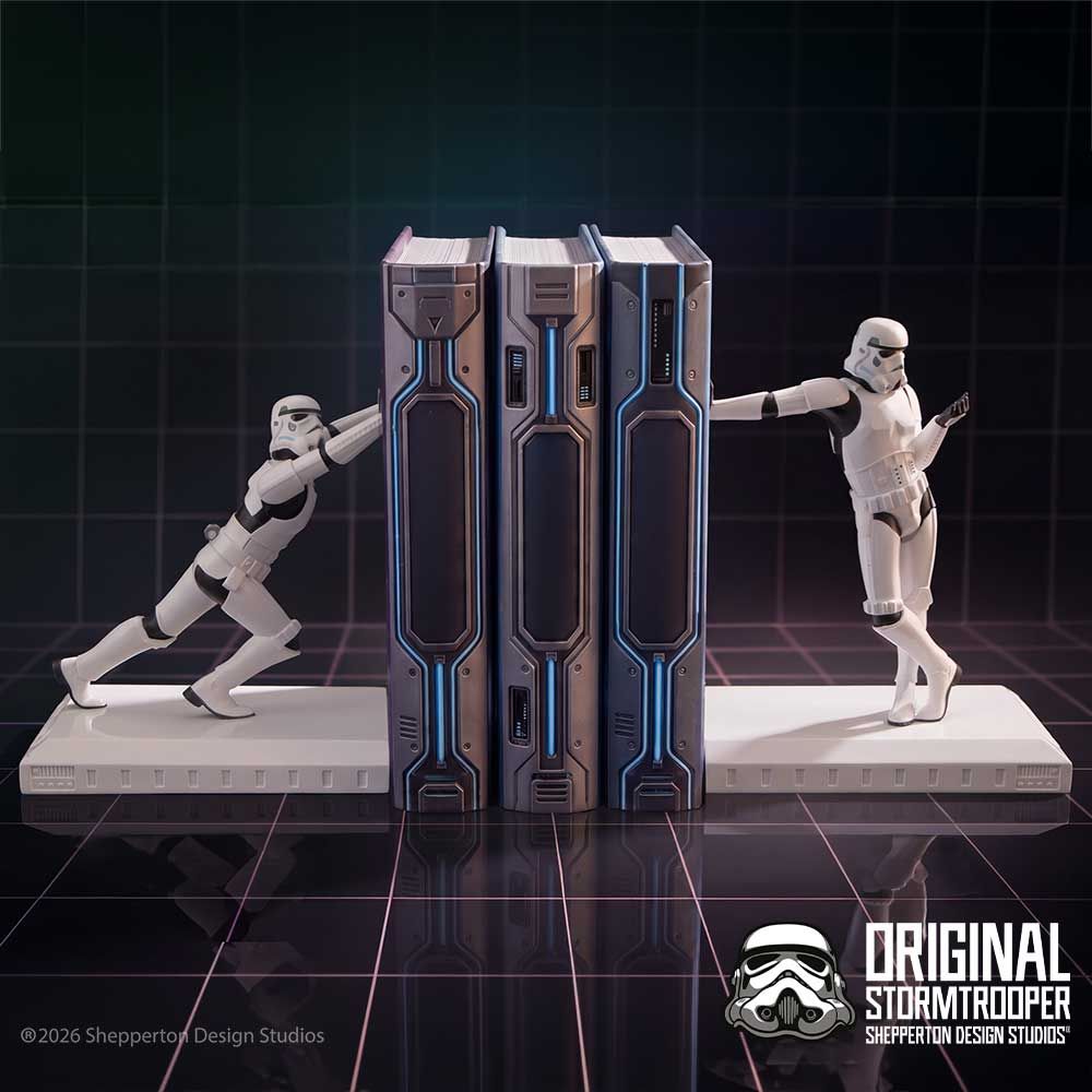 Star Wars – Stormtrooper Working Hard, Hardly Working Bookends Decorative Figurine - Tophatter Daily Deals
