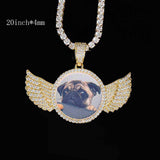 Angel Wings Medallions Custom Photo Pendant Necklace For Men Hip Hop Jewelry Iced Out Pendant Custom Engraved Name Memory Gift G 7 - Tophatter Daily Deals