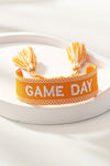 Ginger GAME DAY Embroidered Woven Tassel Decor Bracelet Ginger ONE SIZE 100%Polyester Bracelets - Tophatter Daily Deals