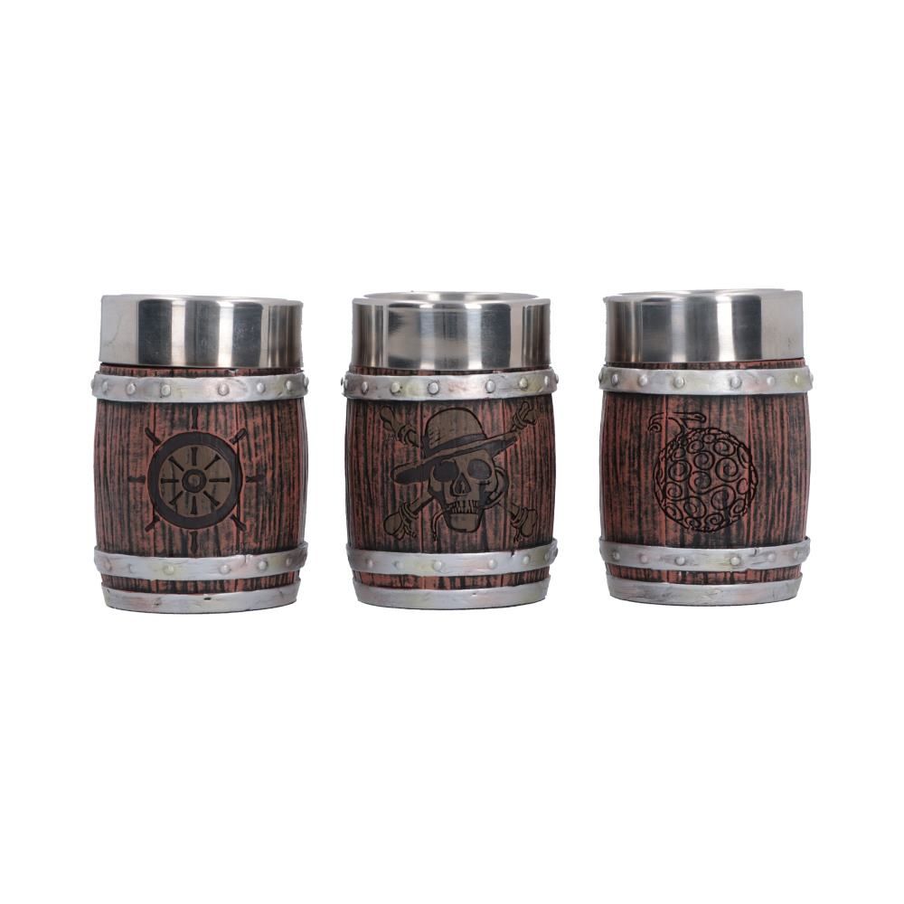 One Piece – Barrel Shot Glass Set of 3 Shot Glass Set - Tophatter Daily Deals