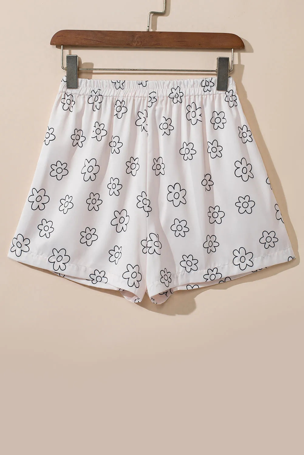 Beige Floret Printed Pajama Shorts Set Loungewear & Sleepwear/Sleepwear - Tophatter Daily Deals