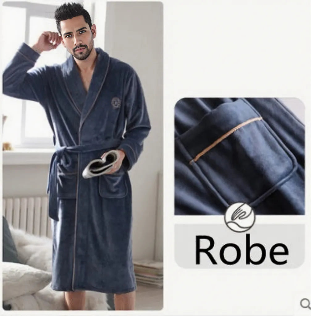 Burgundy island velvet fabric winter unisex flannel robe for men & women 0 - Tophatter Daily Deals