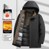 Insulating Men’s Down Parka - Hooded Corduroy, Winter Ready Black 3D Changing Face Moving Picture Frame - Tophatter Daily Deals