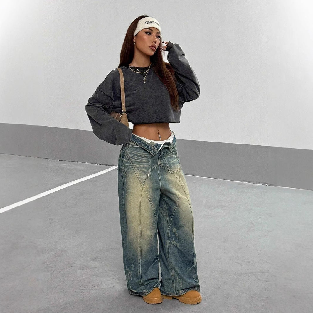 Oversized Women Crop Top - Boxy Raw Hem, Polyester, Casual 3D Changing Face Moving Picture Frame - Tophatter Daily Deals