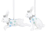 White Hare Christmas Tree Bauble | Resin Rabbit Christmas Tree Ornament - 10cm Baubles - Tophatter Daily Deals