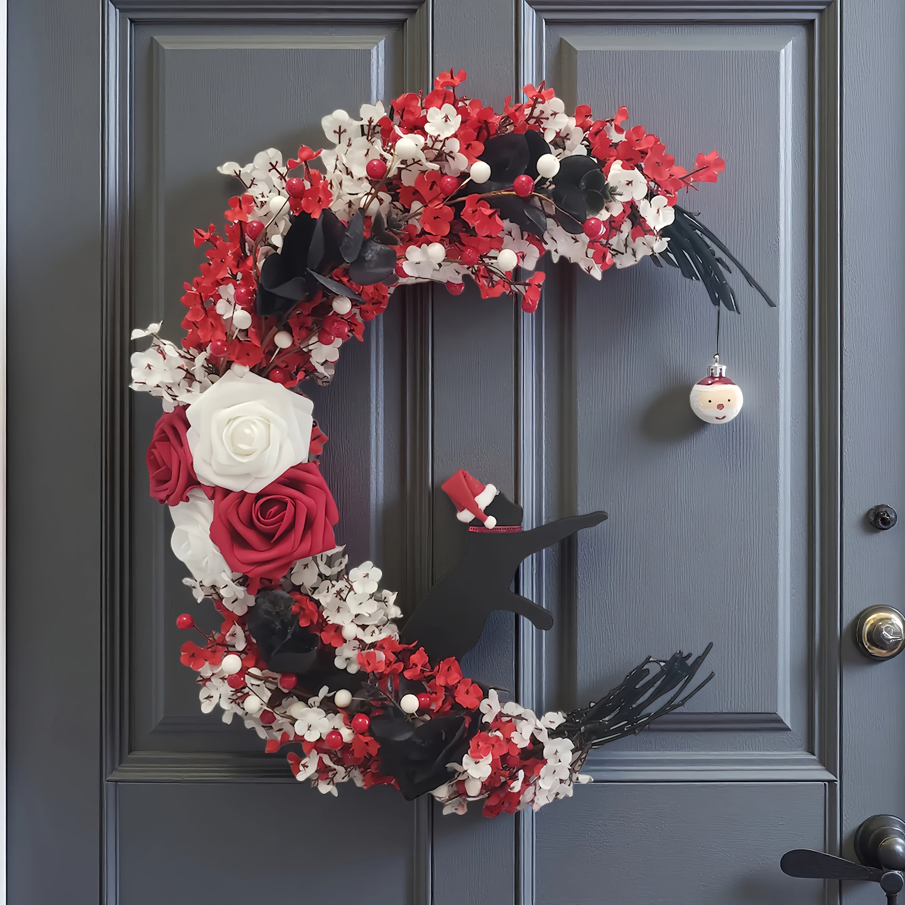 Gothic Black Cat Victorian Wreath Door Hanging Halloween - Tophatter Daily Deals