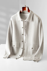 Warm Classic Men's Polo Cardigan - Wool, Button, Autumn Ivory White 3D Changing Face Moving Picture Frame - Tophatter Daily Deals