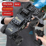 Alloy Remote Control Off-road Vehicle Four-wheel Climbing Rechargeable Racing Car Black 28cm Six Wheels Spray 0 - Tophatter Daily Deals