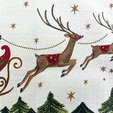 Santa's Sleigh Christmas Table Runner, Gisela Graham Festive Fabric 140cm x 40cm Table Runner - Tophatter Daily Deals