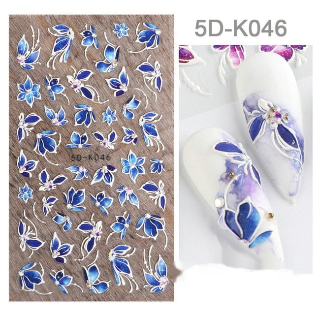 5D Three-dimensional Relief Nail Sticker B 0 - Tophatter Daily Deals