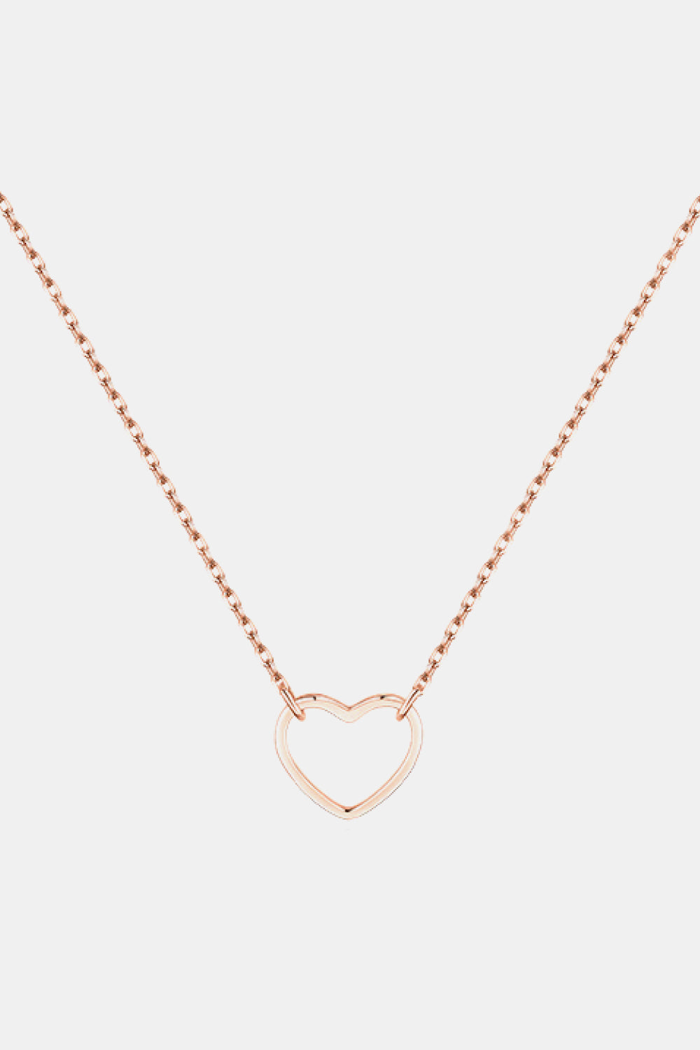 925 Sterling Silver Heart Shape Pendant Necklace Rose Gold One Size Necklaces - Tophatter Daily Deals