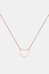 925 Sterling Silver Heart Shape Pendant Necklace Rose Gold One Size Necklaces - Tophatter Daily Deals