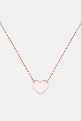 925 Sterling Silver Heart Shape Pendant Necklace Rose Gold One Size Necklaces - Tophatter Daily Deals