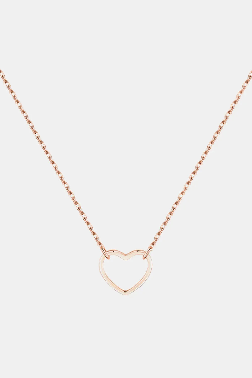 925 Sterling Silver Heart Shape Pendant Necklace Rose Gold One Size Necklaces - Tophatter Daily Deals